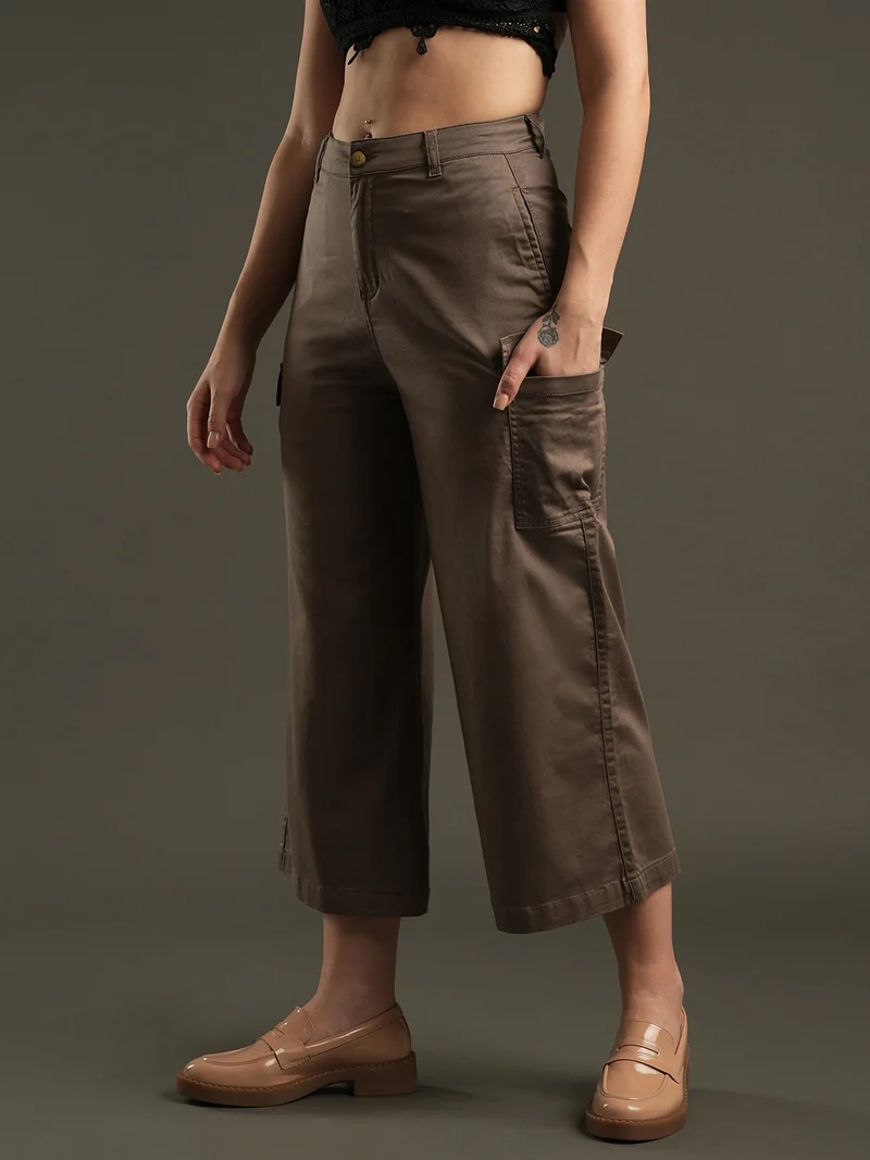 globus Women Relaxed Mid-Rise Loose Fit Trousers