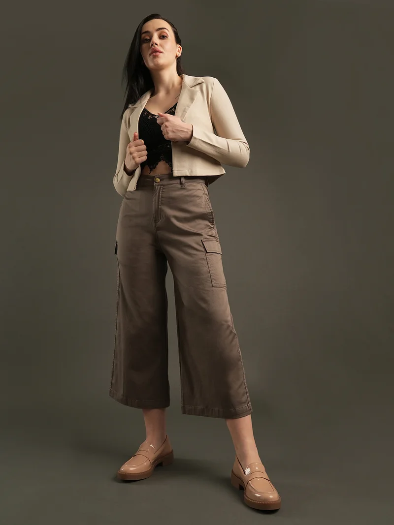 globus Women Relaxed Mid-Rise Loose Fit Trousers