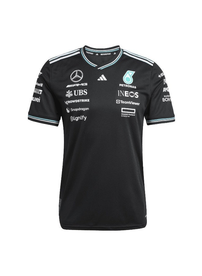 اديداس قميص رجالي أسود قصير الأكمام - Image 2