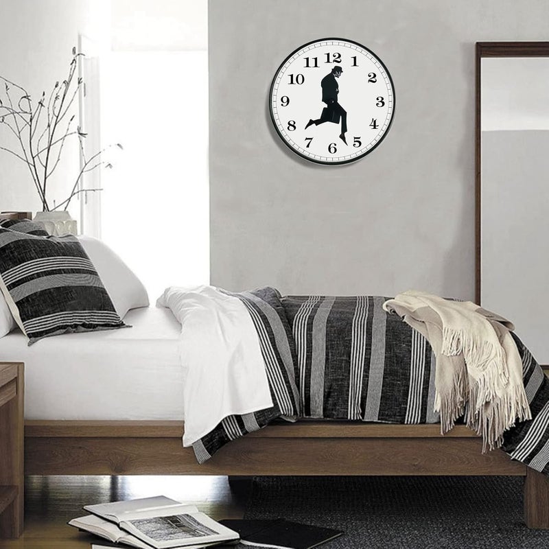 TANKRIN Ministry of Silly Walks Clock, Silly Walk Wall Clock, A Interesting Wall Clock for Living Room Decor, Bedroom, Kitchen, Novelty Home Decor Gifts (Black-2) - Image 3