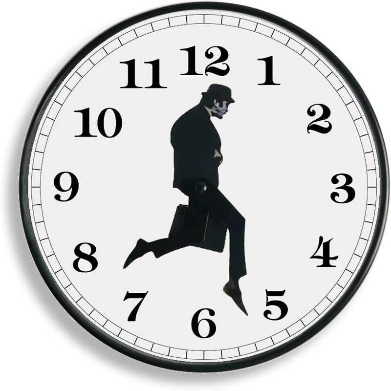TANKRIN Ministry of Silly Walks Clock, Silly Walk Wall Clock, A Interesting Wall Clock for Living Room Decor, Bedroom, Kitchen, Novelty Home Decor Gifts (Black-2) - Image 1