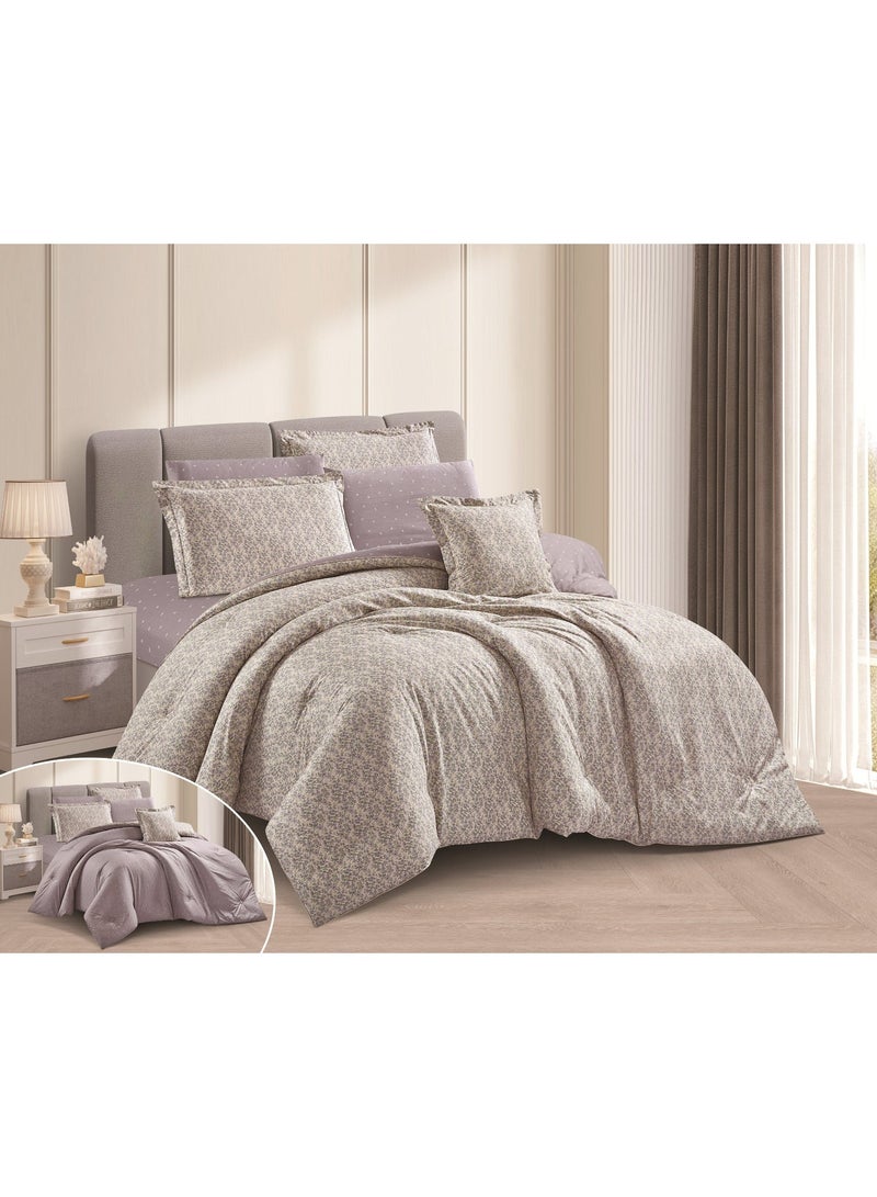 LEVORE Elaenore 4-piece cotton bedspread, 100% soft, floral pattern, double-sided, summer style, with fixed filling - Image 1