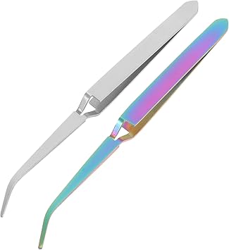 FOMIYES 2Pcs Nail Shaping Tweezers Pinch Nail Tool Stainless Steel for Acrylic UV Gel Tips C Curve Pinchers Sculpture Clip - Image 1