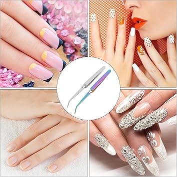 FOMIYES 2Pcs Nail Shaping Tweezers Pinch Nail Tool Stainless Steel for Acrylic UV Gel Tips C Curve Pinchers Sculpture Clip - Image 5