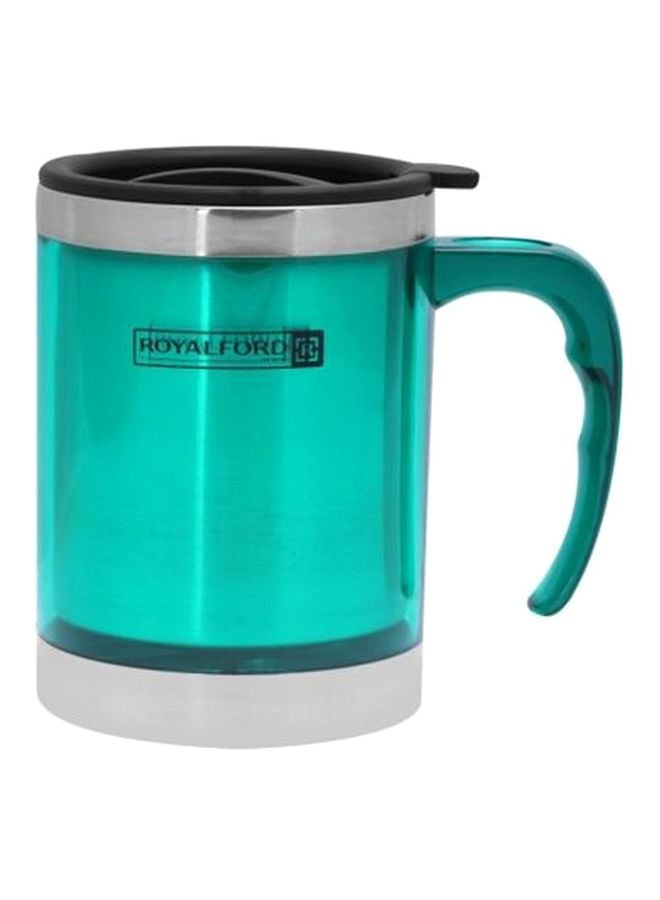 Royalford 290Ml Double Wall Travel Mug Ss Inner Pot Hot Cold Multi Color Green/Black - Image 1