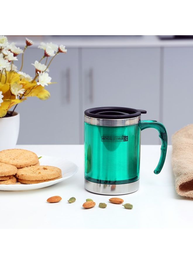 Royalford 290Ml Double Wall Travel Mug Ss Inner Pot Hot Cold Multi Color Green/Black - Image 4