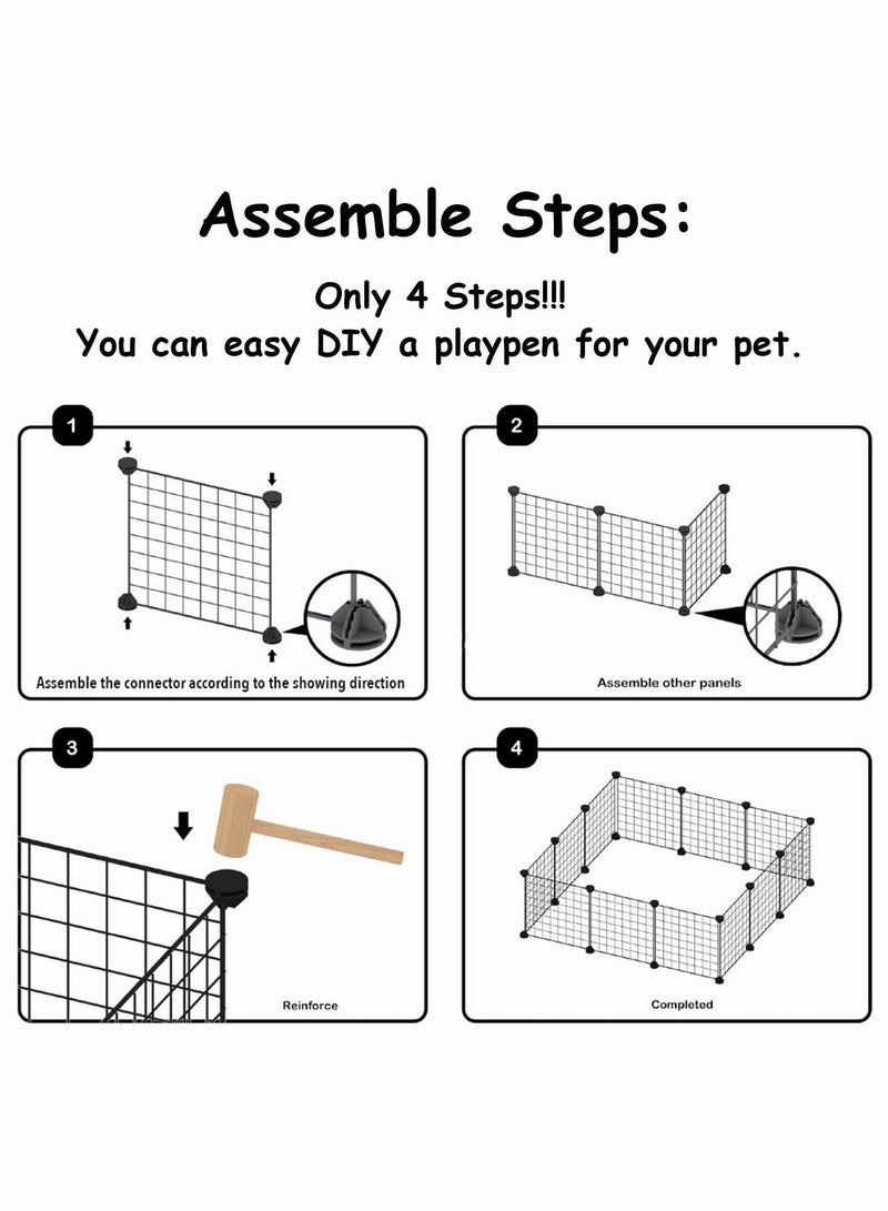 سياج أرنب وهامستر وقط وقفص حيوانات صغيرة مع باب للاستخدام الداخلي والخارجي سياج محمول سياج قفص كلاب صغير - Image 4