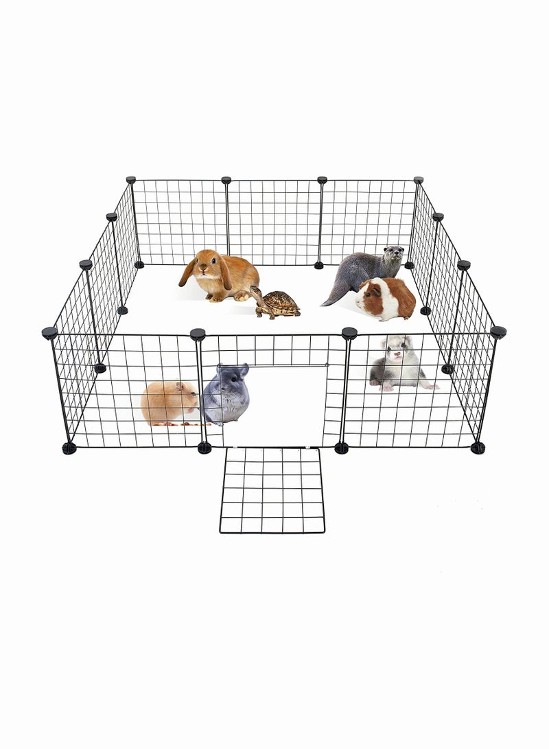 سياج أرنب وهامستر وقط وقفص حيوانات صغيرة مع باب للاستخدام الداخلي والخارجي سياج محمول سياج قفص كلاب صغير - Image 1