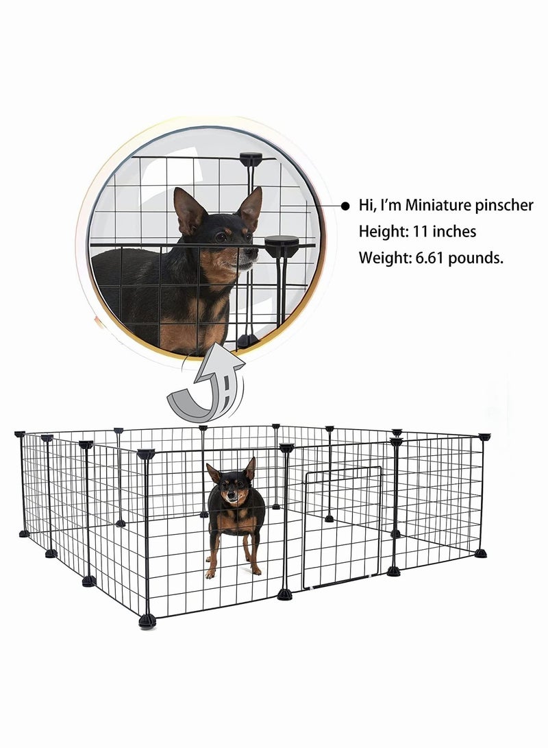 سياج أرنب وهامستر وقط وقفص حيوانات صغيرة مع باب للاستخدام الداخلي والخارجي سياج محمول سياج قفص كلاب صغير - Image 2