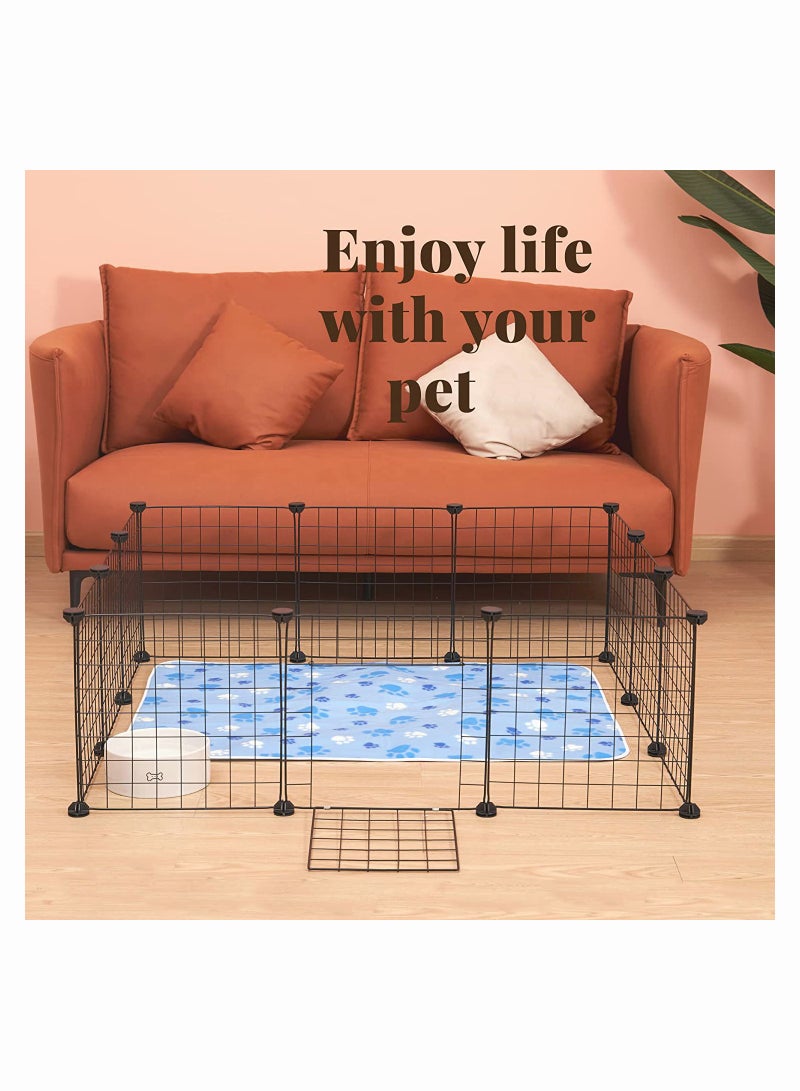 سياج أرنب وهامستر وقط وقفص حيوانات صغيرة مع باب للاستخدام الداخلي والخارجي سياج محمول سياج قفص كلاب صغير - Image 5