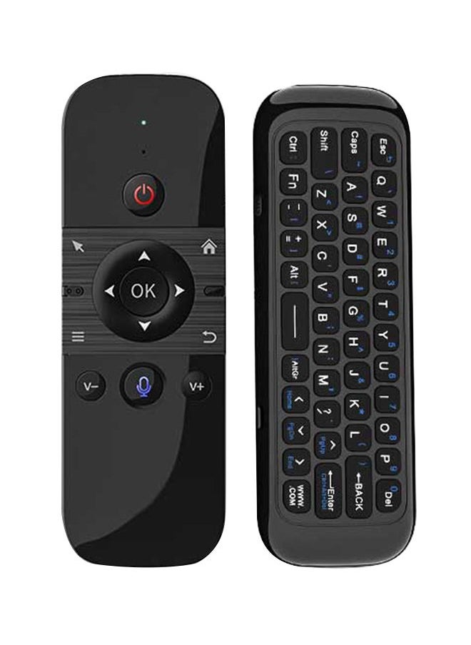 Raxoom - 6-Axis Motion Backlight IR Air Mouse Wireless Keyboard Voice Remote Control Black - Image 1