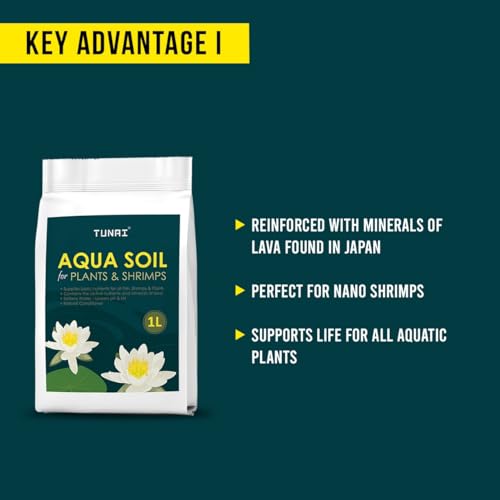 Tunai Shrimp and Planted Aquarium Soil |1 Liter| Fortified with Rich Source of Lava from Japan, Assist in Setting Ideal Habitat for Fish, Cherry Shrimps, and Snails - Image 2