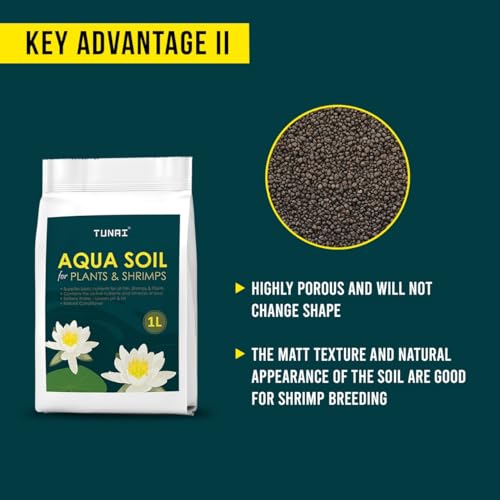 Tunai Shrimp and Planted Aquarium Soil |1 Liter| Fortified with Rich Source of Lava from Japan, Assist in Setting Ideal Habitat for Fish, Cherry Shrimps, and Snails - Image 3