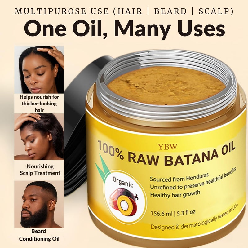 YBW Raw Batana Oil for Hair Growth by Dr. Sebi Organic Raw Honduras Oil - 100% Pure & Natural Botana Paste for Thicker, Stronger Hair for Men and Women - Image 5