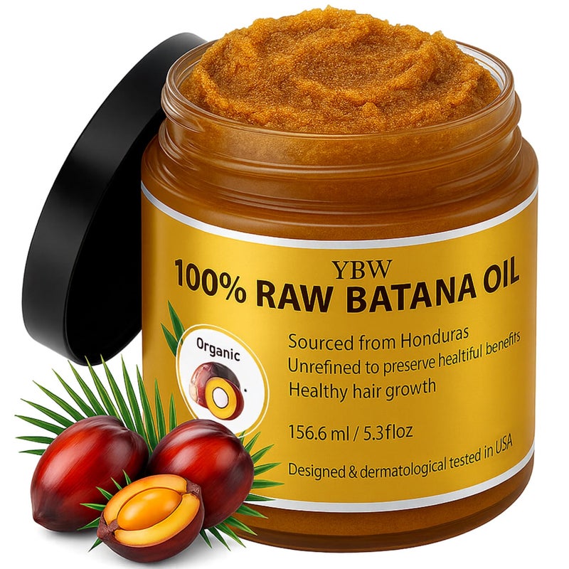 YBW Raw Batana Oil for Hair Growth by Dr. Sebi Organic Raw Honduras Oil - 100% Pure & Natural Botana Paste for Thicker, Stronger Hair for Men and Women - Image 1