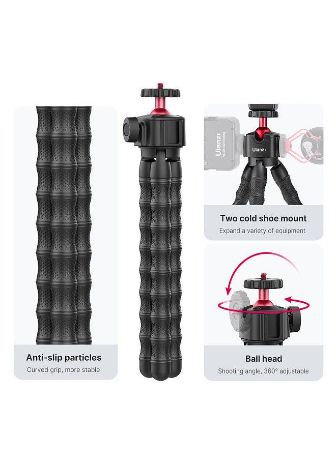 Ulanzi - Ulanzi Smartphone Filmmaking Kit Multi-functional Phone Vlog Kit with Octopus Tripod Stand + 5500K Mini LED Video Light + Phone Holder with Cold Shoe Mount for Vlog Live Streaming Video Conference - Image 1
