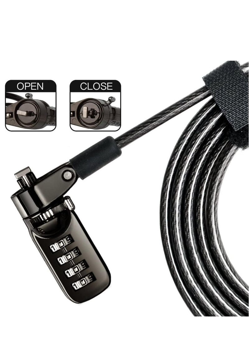 Generic - Laptop Cable Lock, 4 Digital Combination Lock, Security Computer Cable Lock, Anti Theft Combination Lock for iPad Tablet Laptop and Other Devices - Image 1
