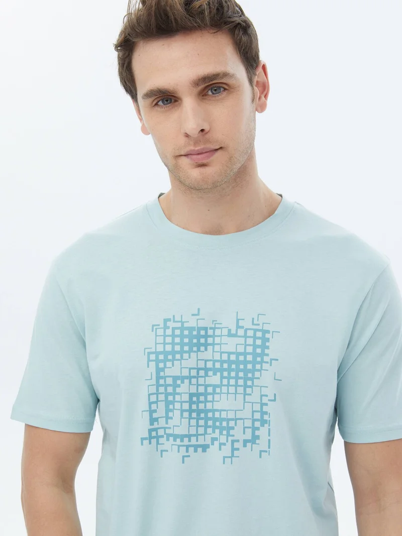 كيب Mint Printed Crew Neck 100% Cotton T-Shirt