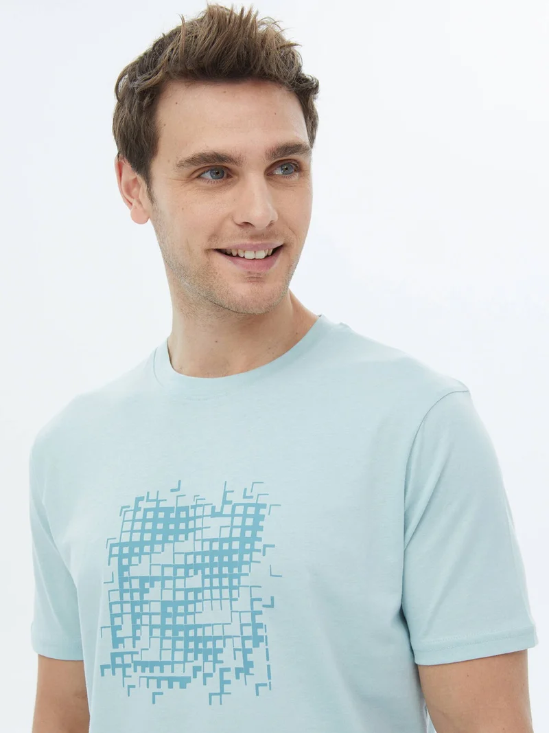 كيب Mint Printed Crew Neck 100% Cotton T-Shirt