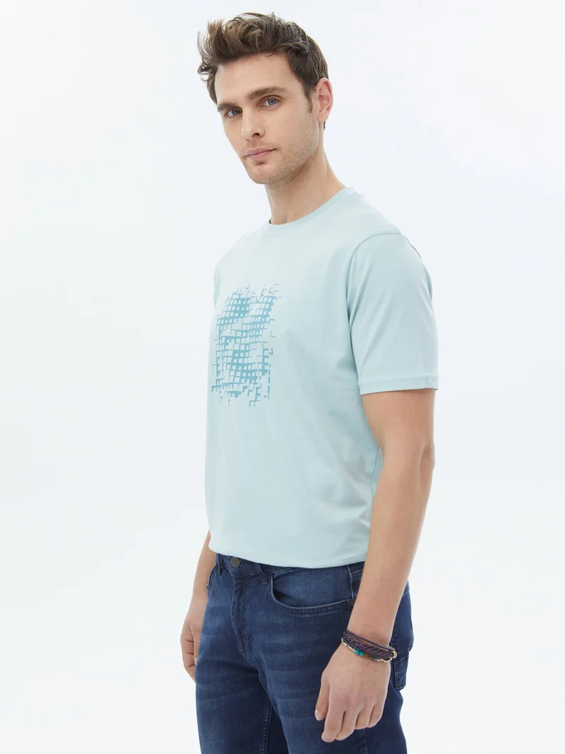 كيب Mint Printed Crew Neck 100% Cotton T-Shirt