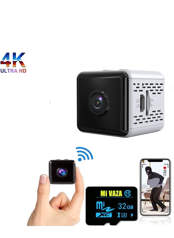 Mi VAZA - Mini HD 4K Nanny Camera Night Vision and Motion Detection-Wireless WiFi White with 32GB Memory Card - Image 1