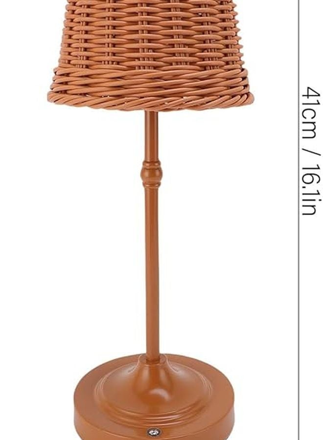 Boho Rattan Table Lamp Rechargeable Battery Wireless Dimmable LED Light 3 Colors - Image 5