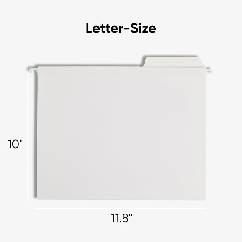 Smead FasTab Hanging File Folder, 1/3-Cut Built-in Tab, Letter Size, White, 20 per Box (64002) - Image 2