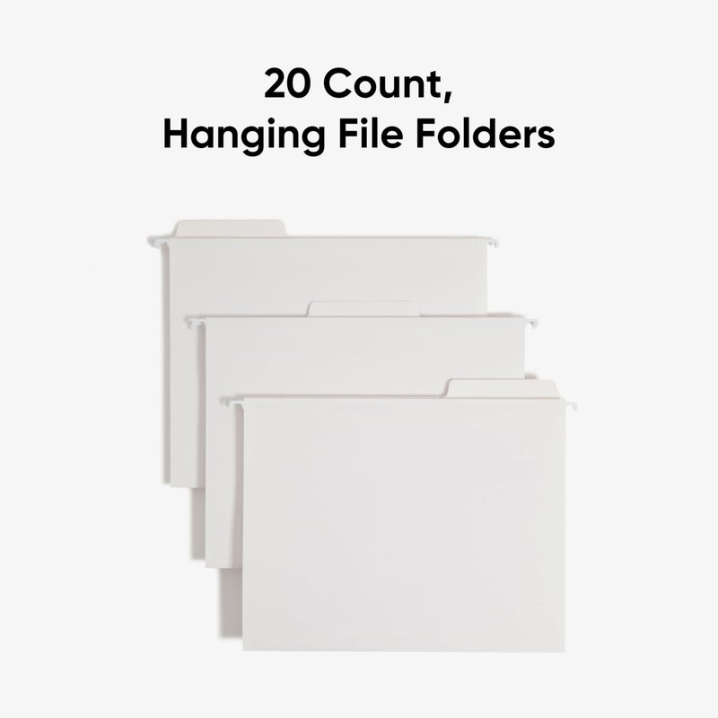 Smead FasTab Hanging File Folder, 1/3-Cut Built-in Tab, Letter Size, White, 20 per Box (64002) - Image 3