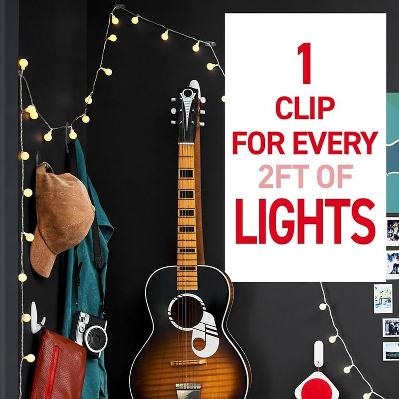 Command Indoor Mini Light Clips, Damage Free Hanging Christmas Lights, Mini Wall Clips for Hanging Indoor Christmas Decorations, Lights and Cables, 90 Count - Image 4