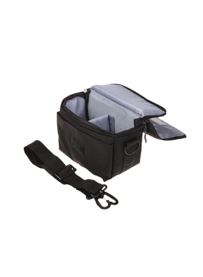 [Shockproof] Professional DSLR Mirrorless Camera Bag Black Hard Exterior Soft Interior Adjustable Compartments Front Pocket - Image 2