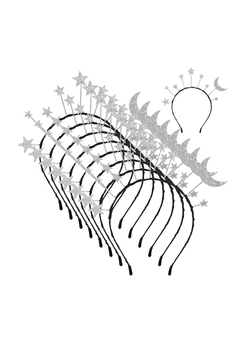 8 Pcs Star Moon Headband Birthday Party Hair Hoop, Birthday Party Headband Crown for Headress Accessories - Image 1