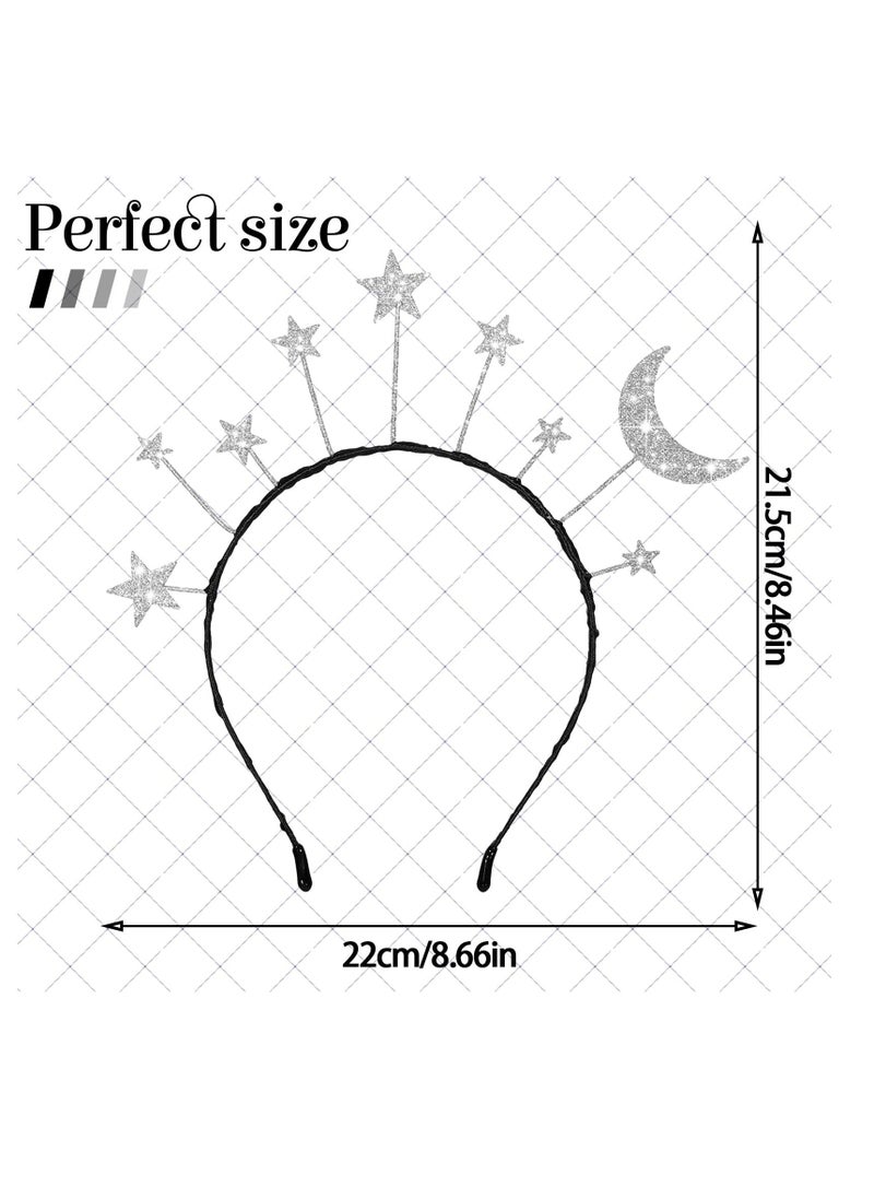 8 Pcs Star Moon Headband Birthday Party Hair Hoop, Birthday Party Headband Crown for Headress Accessories - Image 4