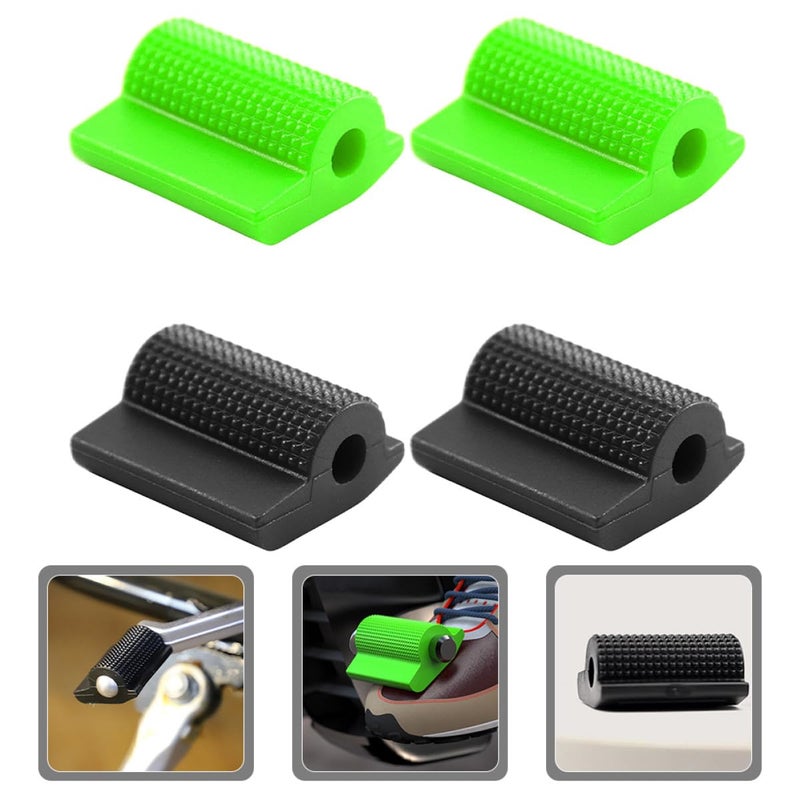 Motorcycle Gear Shifter Rubber Covers Anti Slip Protective Green Black 4 Pieces - Image 4