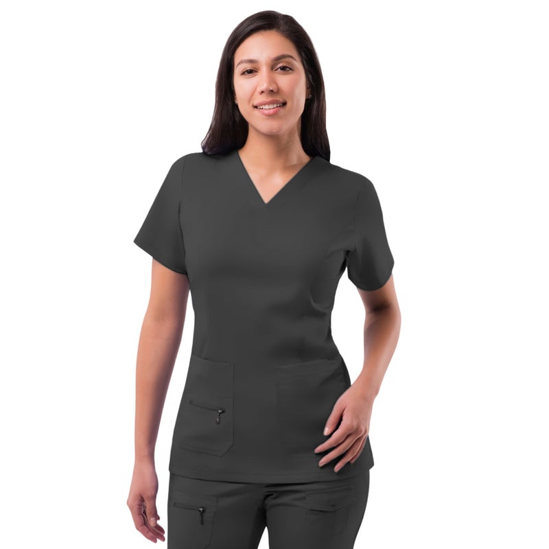 82021 Black Set Summer Short Sleeve Medical Uniform for Pet Hospitals and Dental Clinics