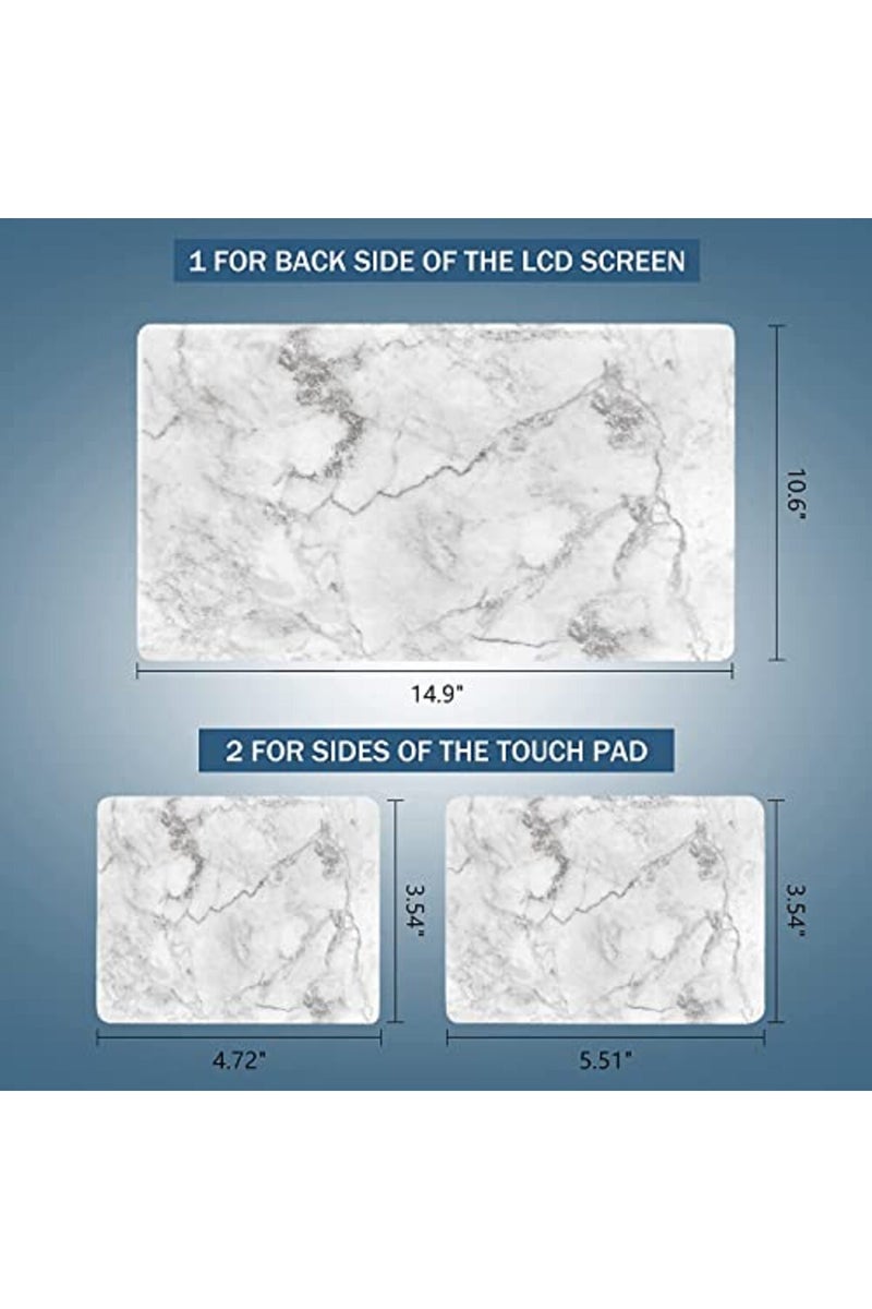 AORTDES 12.1 13 13.3 14 15 15.4 15.6 Inches Laptop Skin Sticker Decal Universal Netbook Skin Sticker Reusable Notebook PC Personalized Art Protector Cover (White Marble) - Image 4