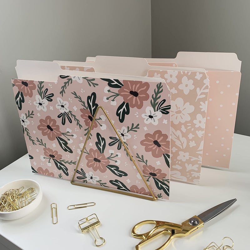 Carousel Greetings Cute File Folders, Set of 24 3-Tab Letter Size Decorative File Folders Boho Manilla 8.5 x 11 â€“ Pretty Designer Home Office School Supplies (Harmony) - Image 4
