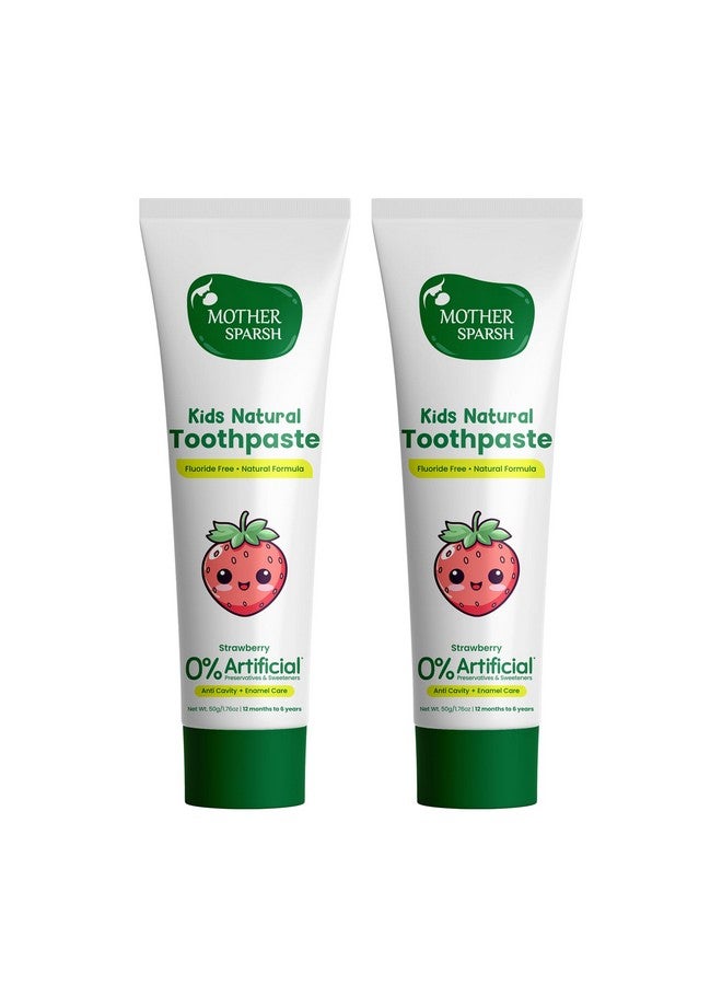 موذر سبارش معجون أسنان طبيعي 100% للأطفال 50 جم فراولة (عبوة من قطعتين) | يقوي اللثة ويبيض الأسنان | معجون أسنان مضاد للتسوس للأطفال خالي من المواد الحافظة والفلورايد والمحليات الصناعية - Image 1