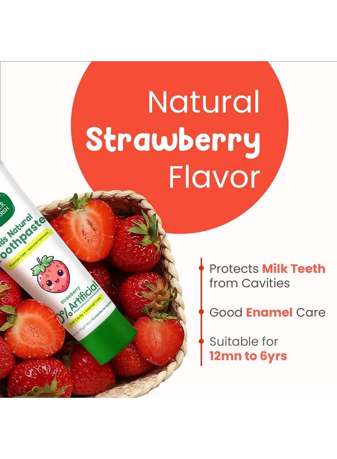 موذر سبارش معجون أسنان طبيعي 100% للأطفال 50 جم فراولة (عبوة من قطعتين) | يقوي اللثة ويبيض الأسنان | معجون أسنان مضاد للتسوس للأطفال خالي من المواد الحافظة والفلورايد والمحليات الصناعية - Image 3