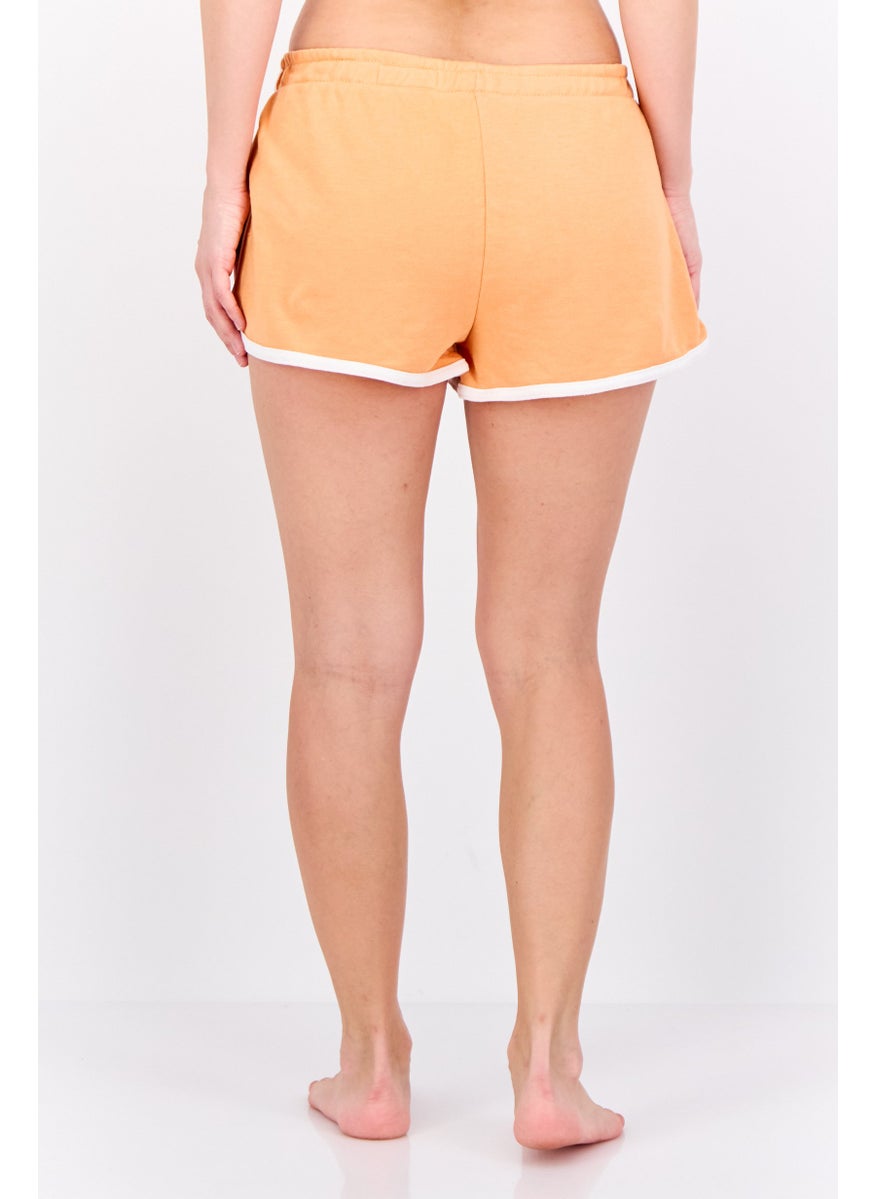 Lefties Women Solid Pajama Shorts, Orange  - Image 2