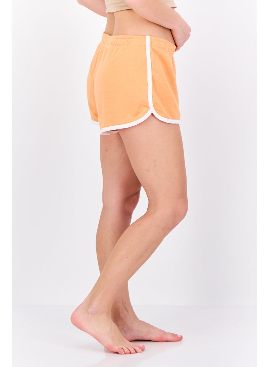 Lefties Women Solid Pajama Shorts, Orange  - Image 3