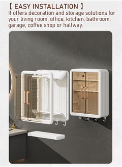 WinHolder Bathroom Storage Rack,Large Capacity No Drilling Bathroom Storage Shelf Wall-Mounted Bathroom Organizer Rack Dust and Moisture Proof Shelf For Cosmetics Including Hooks For Hanging  - Image 5