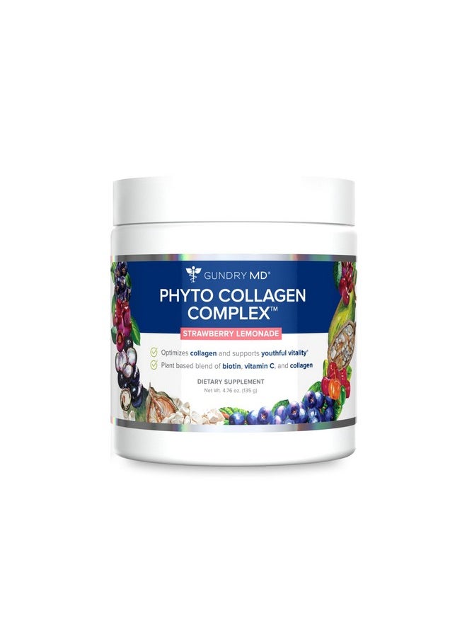 Gundry MD Gundry MD Phyto Collagen Complex, Strength Supporting Multivitamin Powder Supplement with Vitamin C, Amino Acids, and Polyphenols - Strawberry Lemonade (30 Servings)  - Image 1
