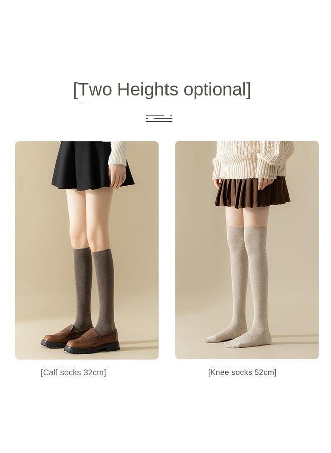 Bluejw - Pressure Skinny Leg Calf Socks Autumn And Winter Jk Japanese Skinny Leg Long Knee Socks Solid Color High Thigh Stockings - Image 1