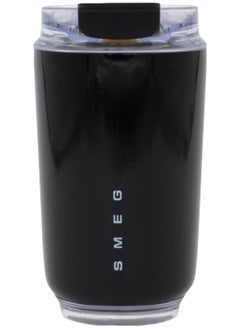 smeg 320ML Beverage Cup Travel Portable Car Drinking Cup Stainless Steel Vacuum Leak proof 320ML Coffee Thermos（Black）  - Image 1