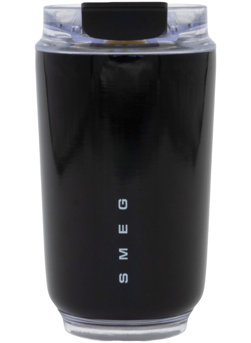smeg 320ML Beverage Cup Travel Portable Car Drinking Cup Stainless Steel Vacuum Leak proof 320ML Coffee Thermos（Black） - Image 1