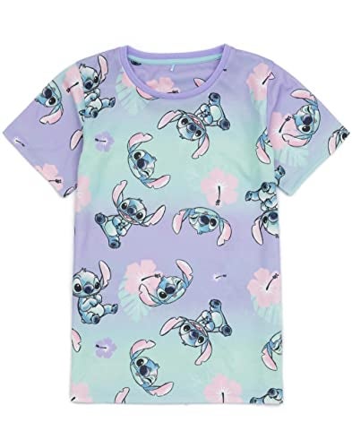 Disney Lilo And Stitch Girls 2 Pack Pajama Set | Kids Short Sleeve T-Shirt Complete & Shorts PJs | Just Chill Alien Graphic Purple - Image 5