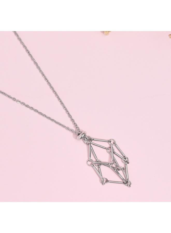 New Popular Fashion Simple Metal Bamboo Mesh Bag Necklace Woven Adjustable Women's Pendant Necklace 