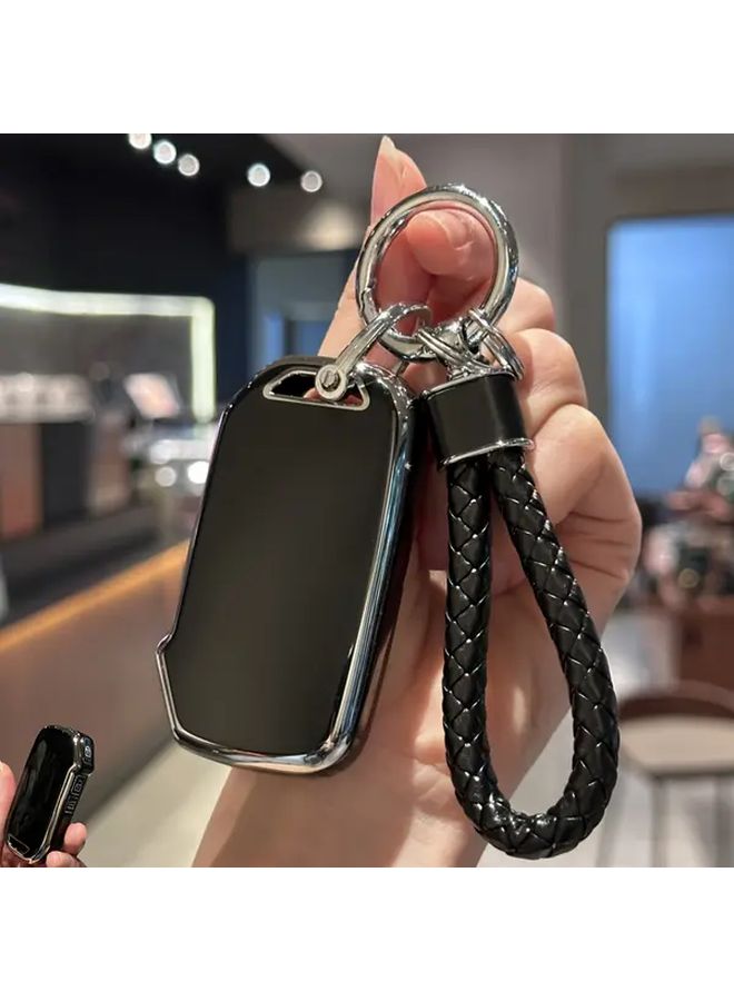 Purple TPU Car Key Fob Cover With Keychain For Kia 2018 2019 Accessories - Image 1