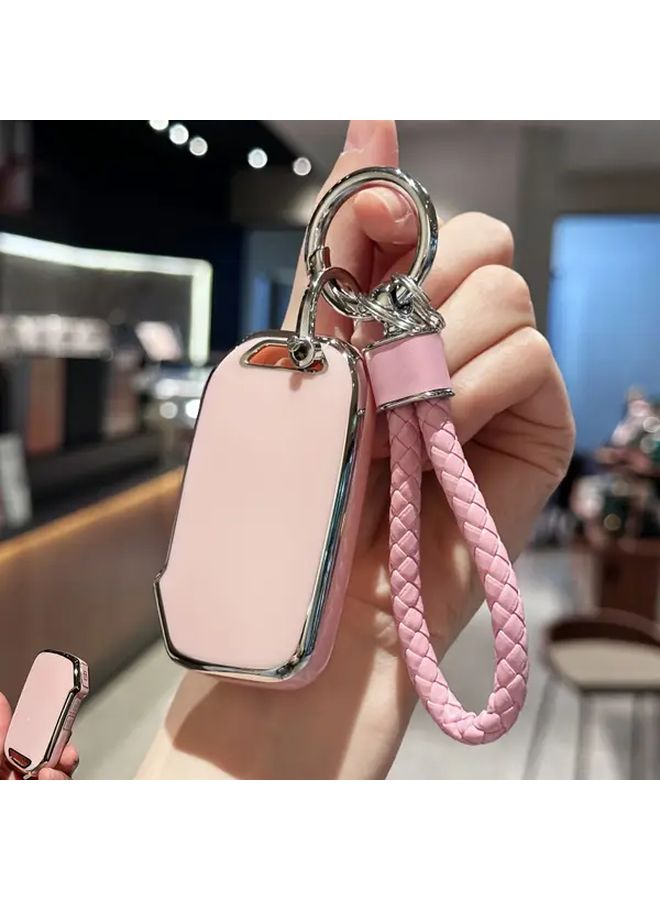 Purple TPU Car Key Fob Cover With Keychain For Kia 2018 2019 Accessories - Image 5