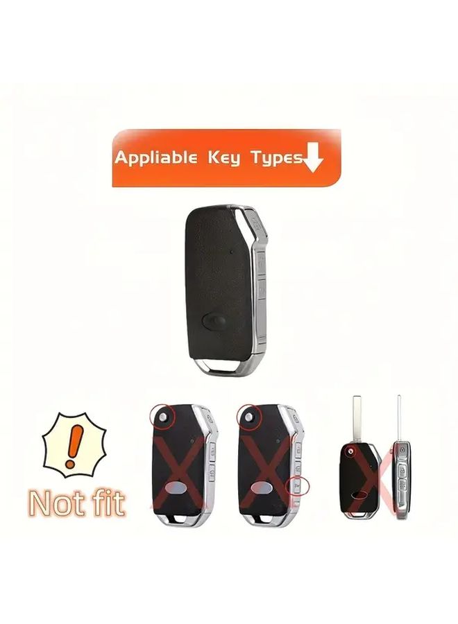 Purple TPU Car Key Fob Cover With Keychain For Kia 2018 2019 Accessories - Image 3